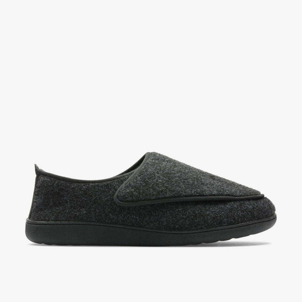 King Riptape Slipper Dark Grey Felt | Clarks Sale