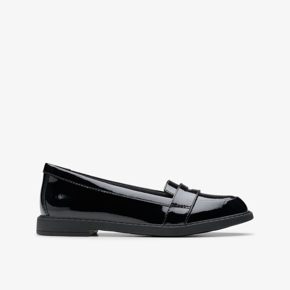 Scala Loafer Kid Black Patent | Clarks For Sale