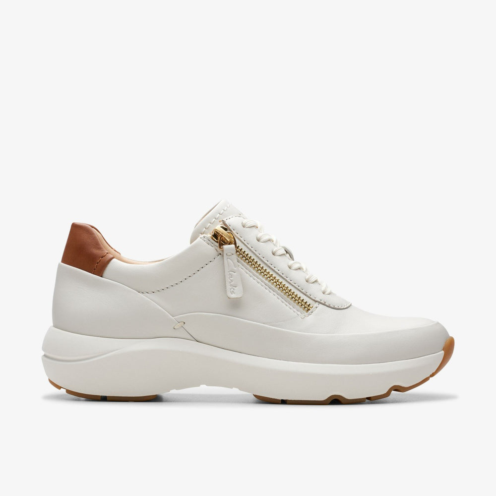 Tivoli Zip Off White Leather | Clarks US