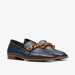 Sarafyna Iris Loafer Navy Leather | Clarks Discount