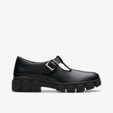 Evyn Bar Youth Black Leather | Clarks Discount
