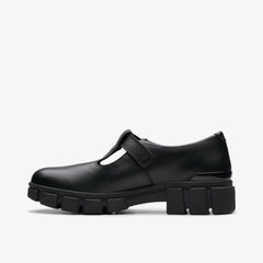 Evyn Bar Youth Black Leather | Clarks Discount