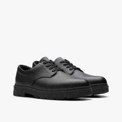 Lorcam Loop Youth Black Leather | Clarks Discount