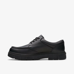 Lorcam Edge Youth Black Leather | Clarks Onsale