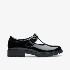Loxham Bar Youth Black Patent | Clarks US
