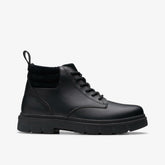 Lorcam Trail Youth Black Leather | Clarks