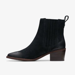 Morzine Top Ankle Boot Black Suede | Clarks US