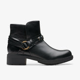Hearth Kaylie Ankle Boot Black Leather | Clarks
