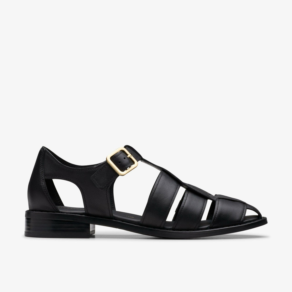Hana Sun Black Leather | Clarks For Sale