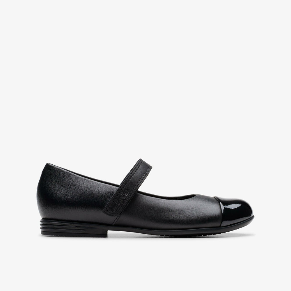 Finja Gem Kid Black Leather | Clarks