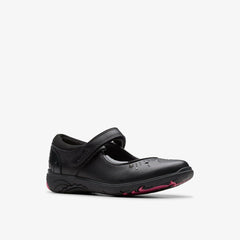 Relda Wish Kid Black Leather | Clarks