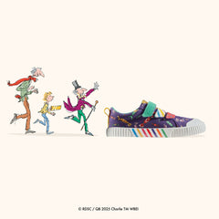 Roald Dahl Charlie & the Chocolate Factory Foxing Mix Kid Purple Canvas | Clarks Discount