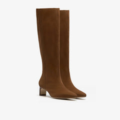 Edina Tall Walnut Suede | Clarks Discount