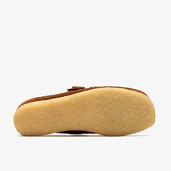 Wallabee T Bar Brown/Orange Suede | Clarks