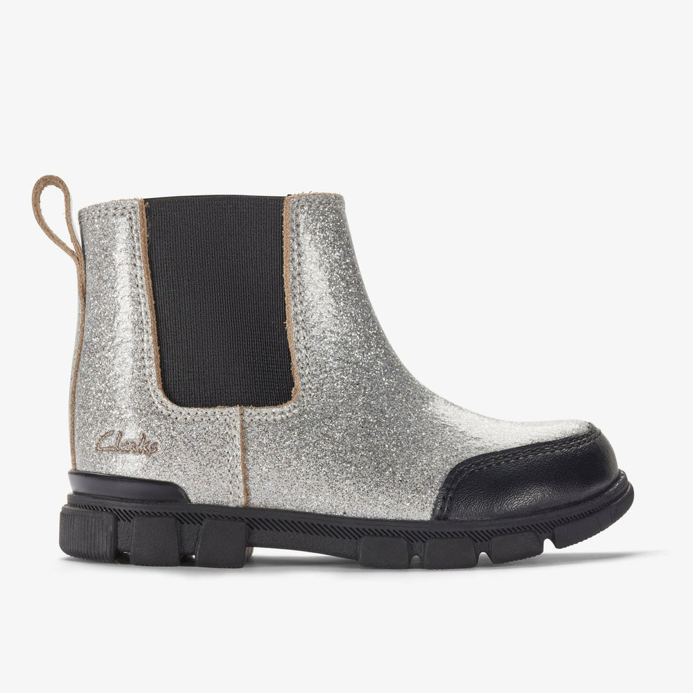 Evyn Chelsea Toddler Silver Patent | Clarks