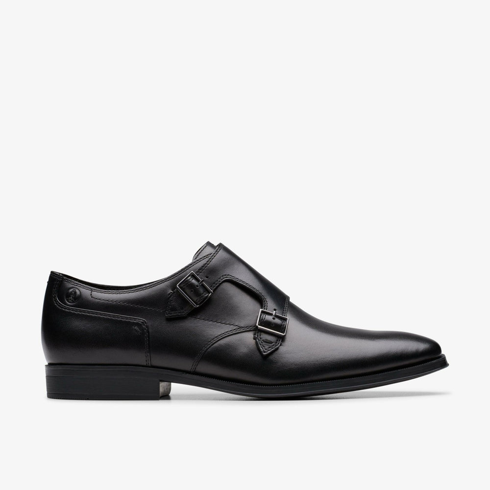 Paulton Monk Black Leather | Clarks