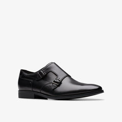 Paulton Monk Black Leather | Clarks