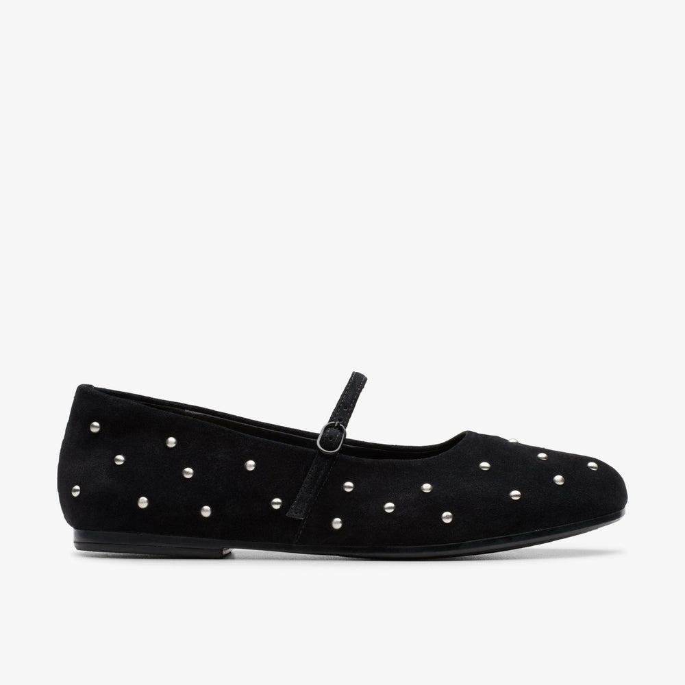 Livia Stud Black Suede | Clarks Sale