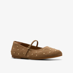 Livia Stud Walnut Suede | Clarks Discount