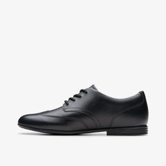 Finja Wing Youth Black Leather | Clarks For Sale