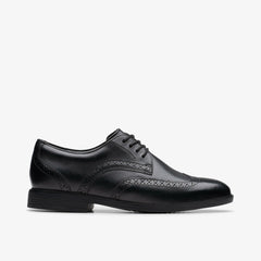 Jonwin Wing Youth Black Leather | Clarks For Sale