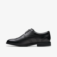 Jonwin Wing Youth Black Leather | Clarks For Sale