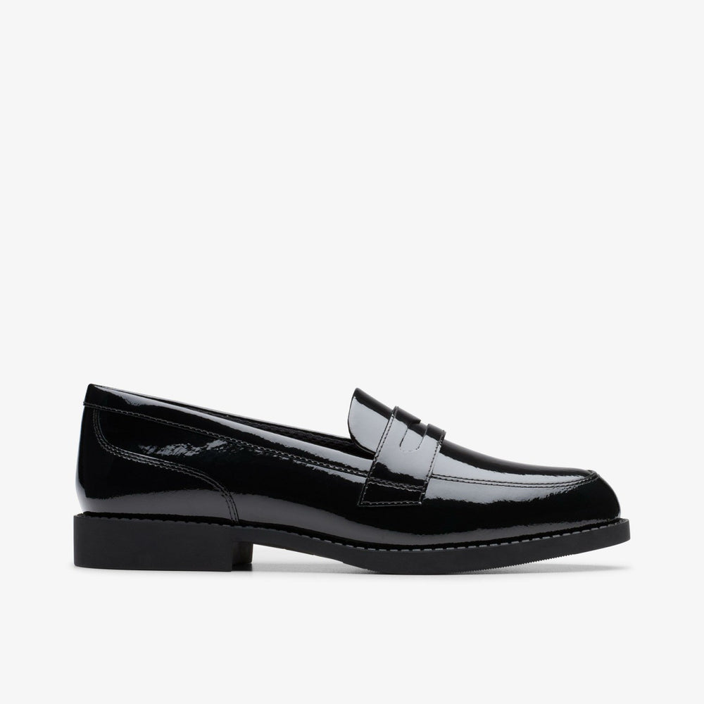 Tapa Edge Youth Black Patent | Clarks Onsale