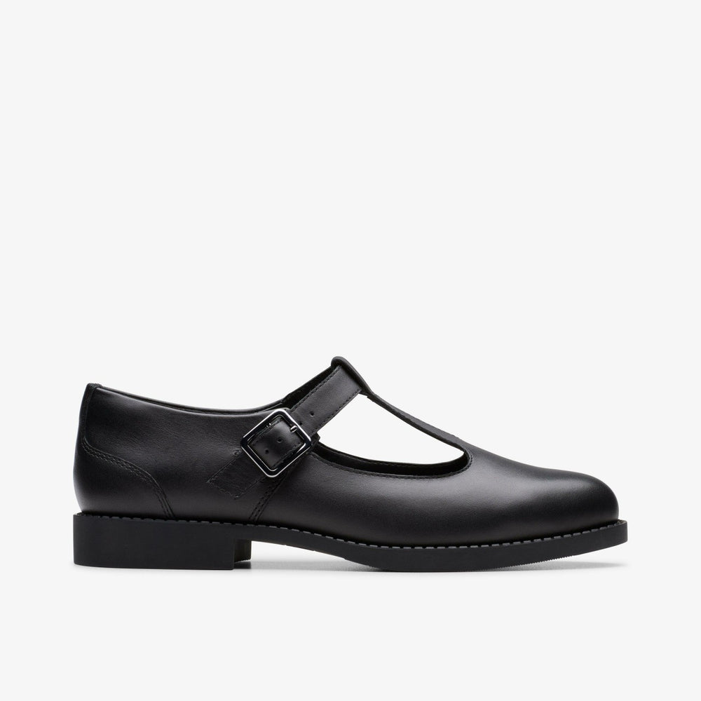 Tapa Hope Youth Black Leather | Clarks Onsale