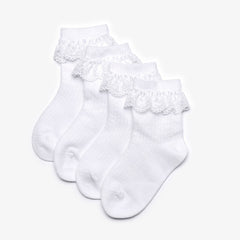 Frilly Socks White 4 Pack 1-2 Years White | Clarks US