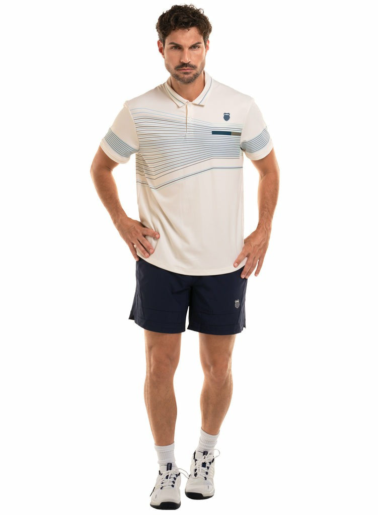 K-Swiss CAPRI WAVE POLO S/S Star White | Men Tennis & Pickleball