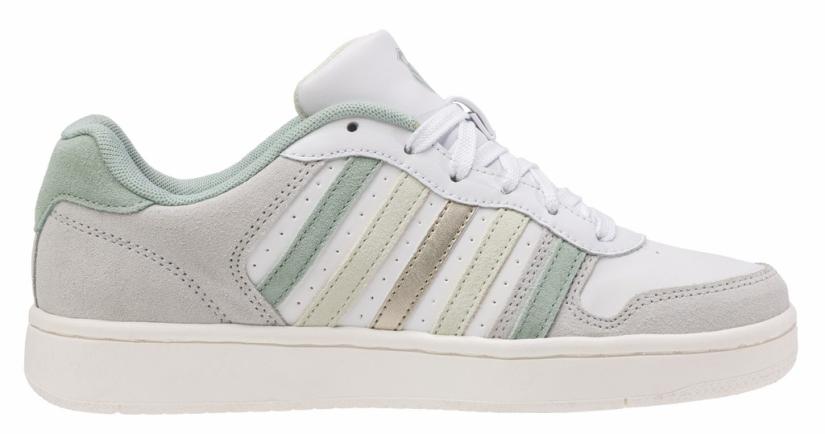 K-Swiss COURT PALISADES White-canary Green-frosty Green-champagne Gold | Kids Teens (8-16 Years)