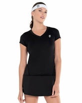 K-Swiss EXCEL V-NECK S/S Black | Women T-Shirts & Tops