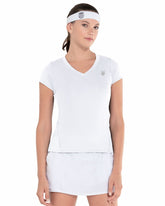 K-Swiss EXCEL V-NECK S/S White | Women Tennis & Pickleball
