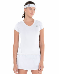 K-Swiss EXCEL V-NECK S/S White | Women Tennis & Pickleball