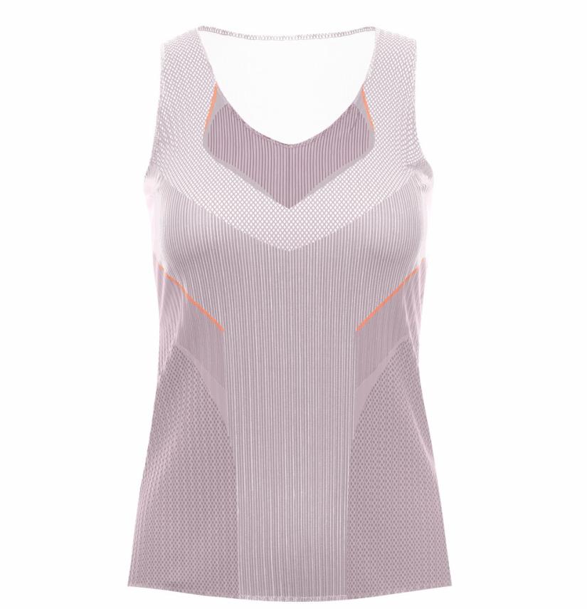 K-Swiss PLEATED V-NECK TANK Plum | Women Tennis & Pickleball