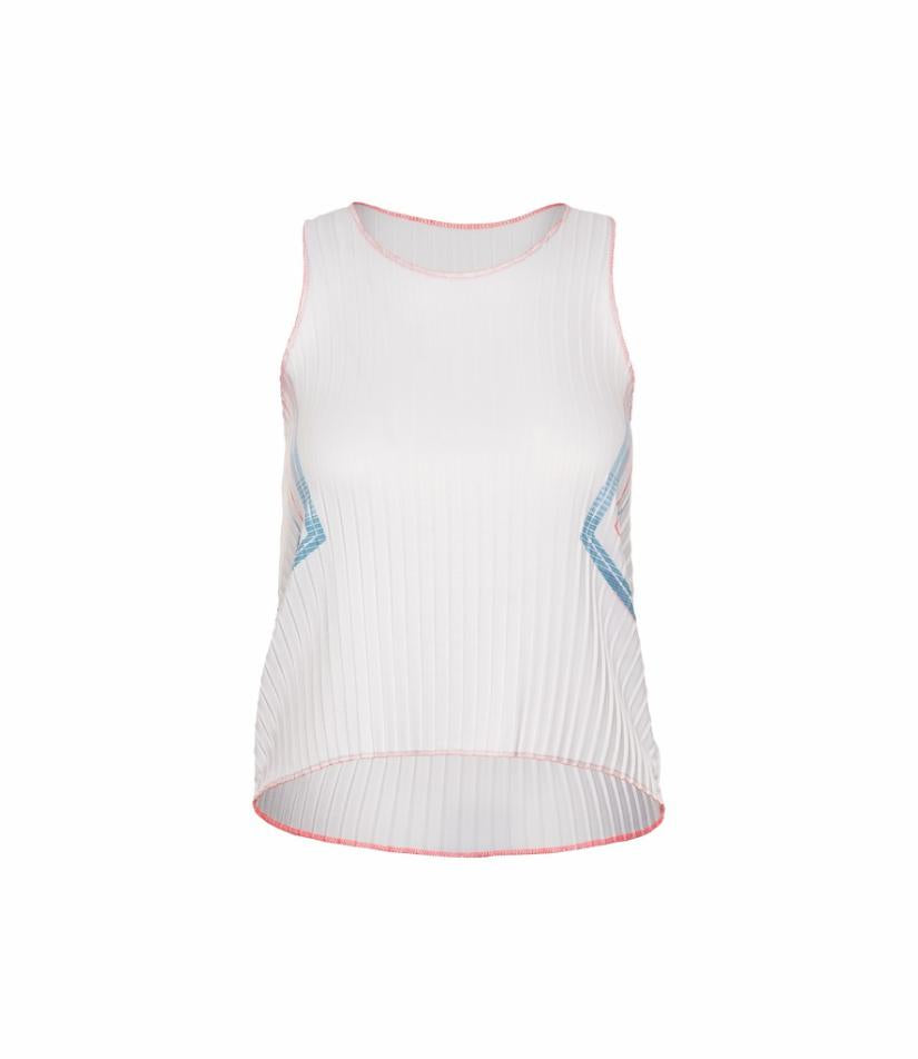 K-Swiss SCULPT PLEATED TANK White | Women T-Shirts & Tops
