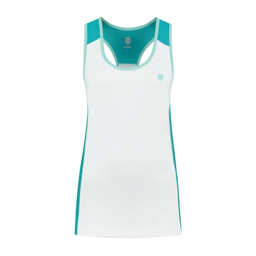 K-Swiss WOMENS HYPERCOURT SPEED TANK White / Algiers Blue | Women Tennis & Pickleball