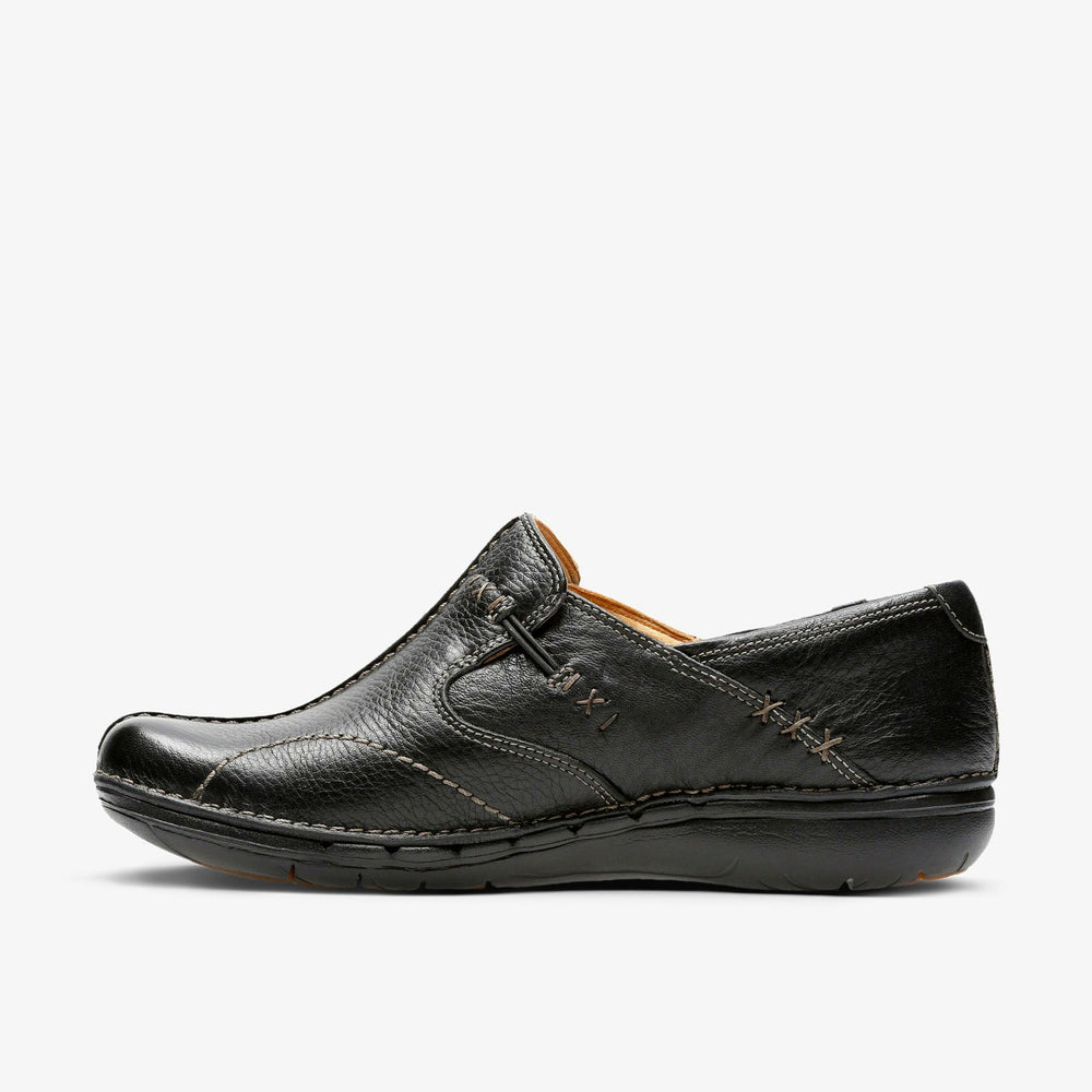 Un Loop Black Leather | Clarks For Sale