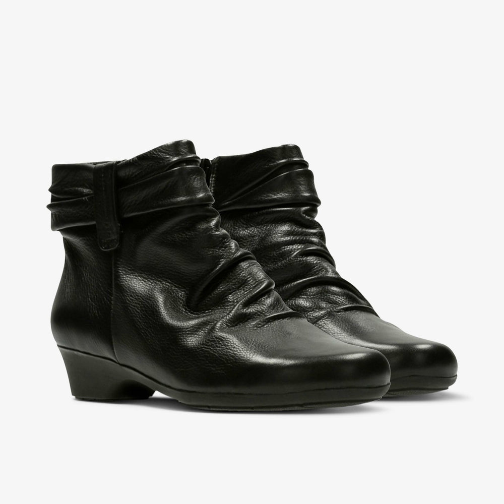 Matron Ella Ankle Boot Black Leather | Clarks