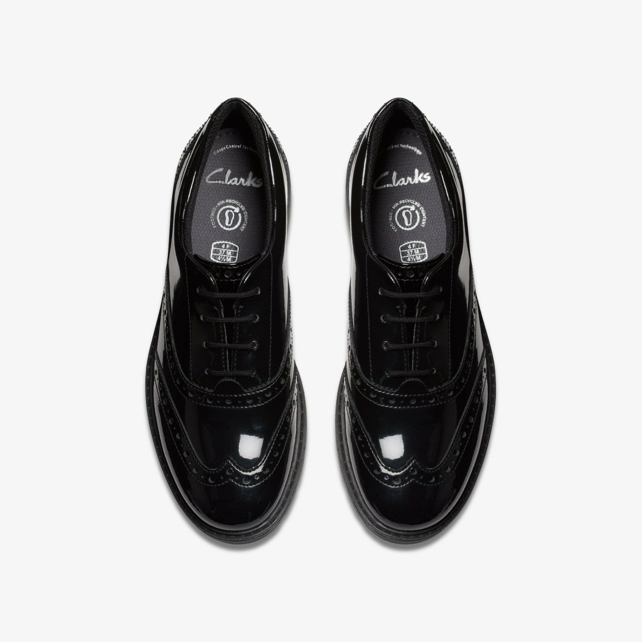 Loxham Brogue Youth Black Patent | Clarks For Sale