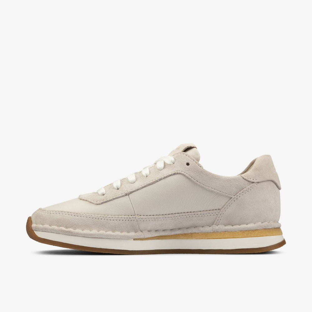 Craft Run Lace White Suede | Clarks