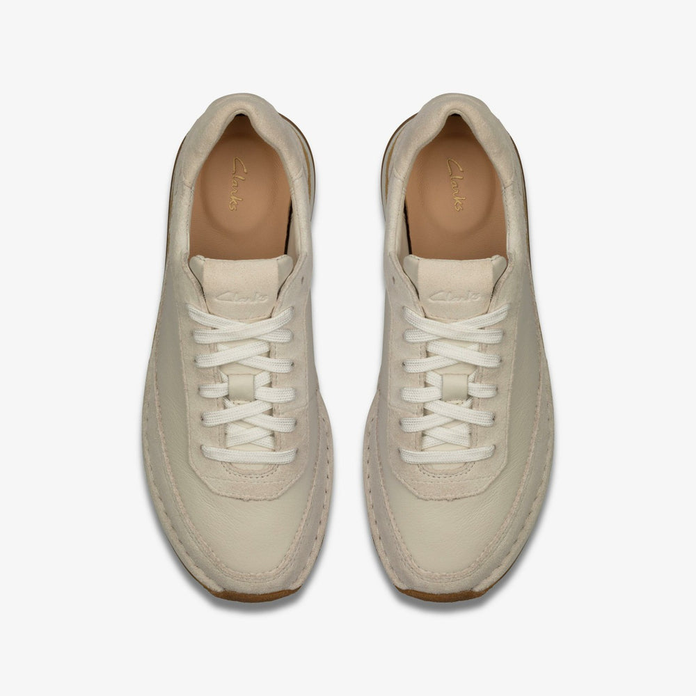 Craft Run Lace White Suede | Clarks