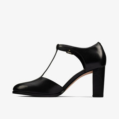 Kaylin 85 T Bar Black Leather | Clarks For Sale