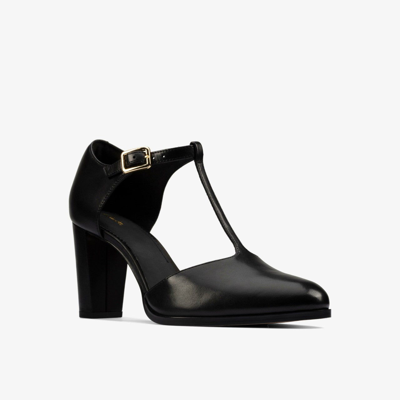 Kaylin 85 T Bar Black Leather | Clarks For Sale