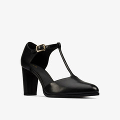 Kaylin 85 T Bar Black Leather | Clarks For Sale