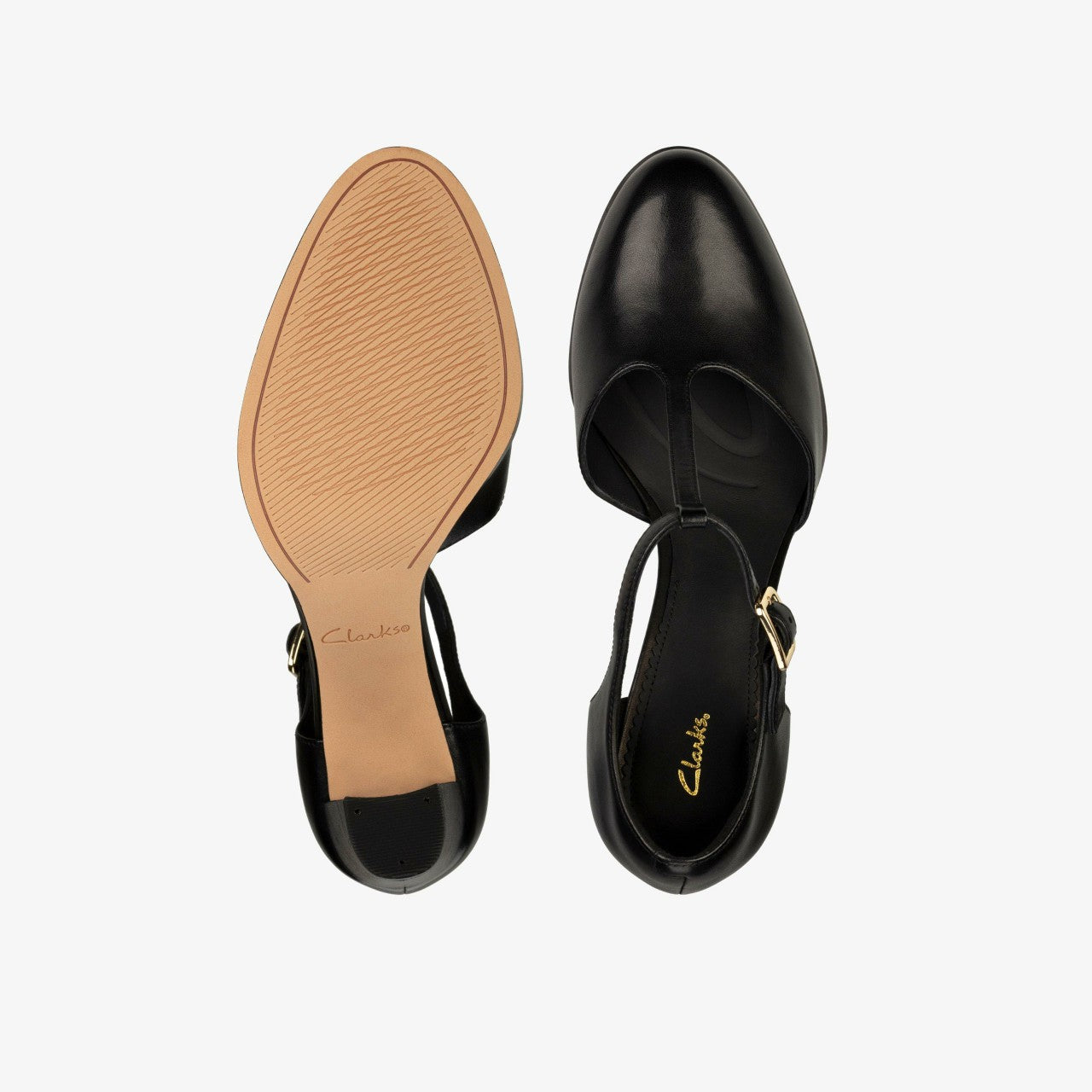 Kaylin 85 T Bar Black Leather | Clarks For Sale