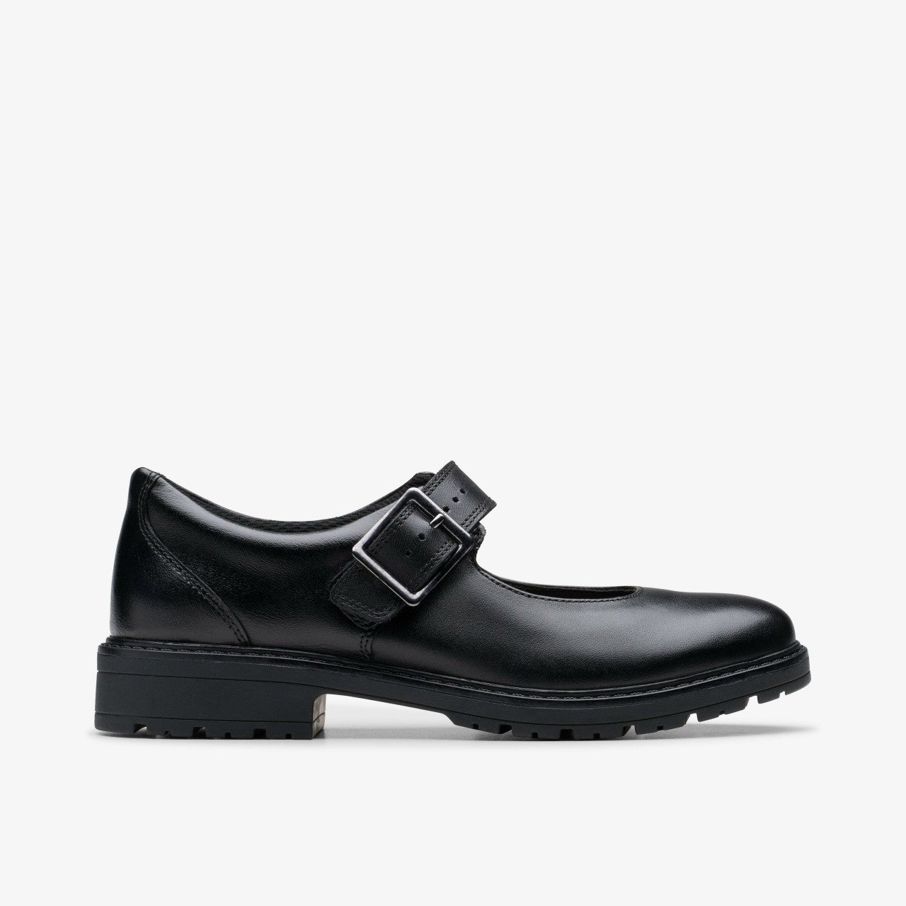 Loxham Walk Youth Black Leather | Clarks Onsale