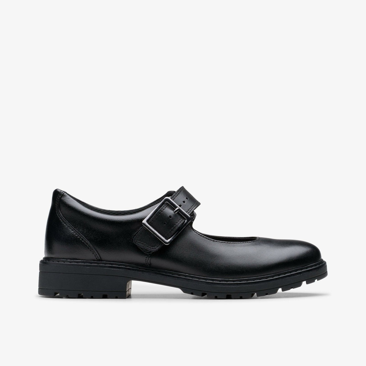 Loxham Walk Youth Black Leather | Clarks Onsale