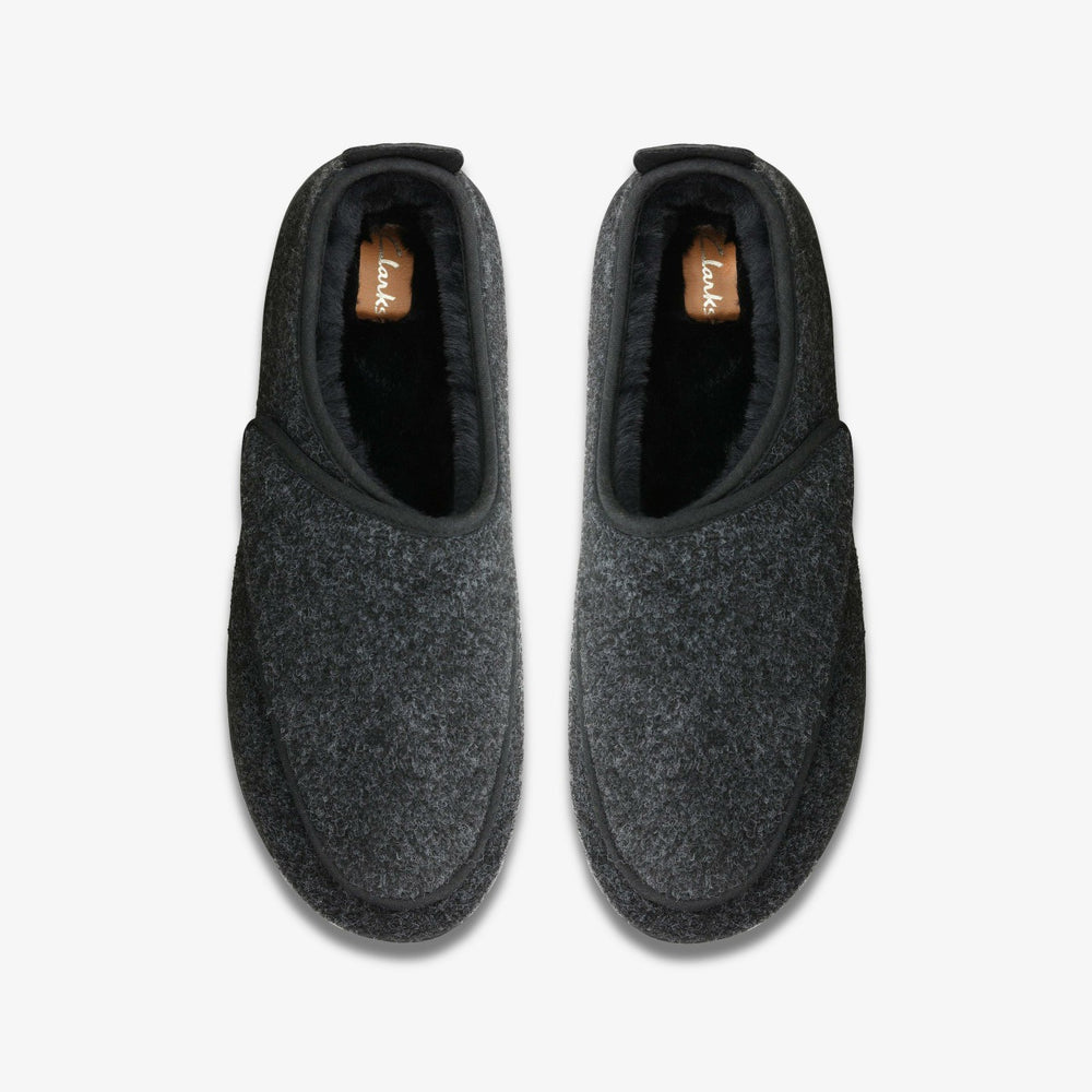 King Riptape Slipper Dark Grey Felt | Clarks Sale