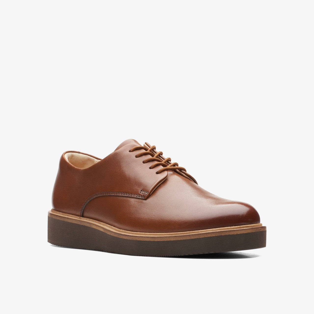 Glickly Derby Dark Tan Leather | Clarks Onsale